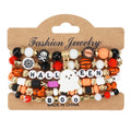 Halloween Bracelet Boo Halloween European and American Cross-Border Beaded Elastic Halloween Bracelet 6 Pieces/Set