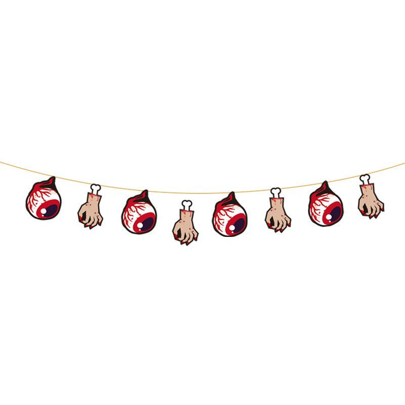 Cross-Border New Halloween Flag Party Supplies Decoration Scene Atmosphere Decoration Halloween Flag Banner