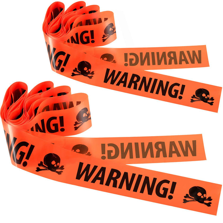 Cross Border in stock Halloween Party Decoration Warning Tape Horror Party Decoration Supplies Halloween Warning Tape