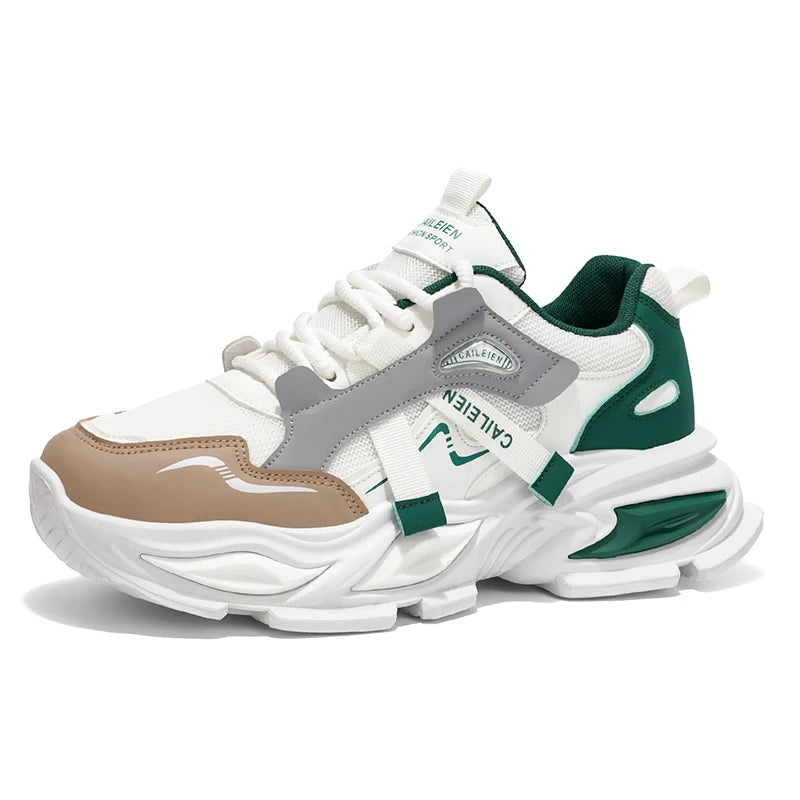 Men's Thick sole casual sneakers four seasons breathable lightweight soft-sole outdoor running shoes students speed sports shoes