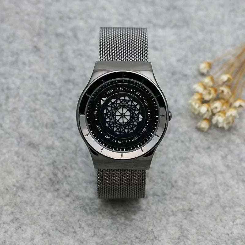New Concept Creative Pointless Black Technology Watch Men's and Women's Students Minimalist Fashion Trend Quartz Watch