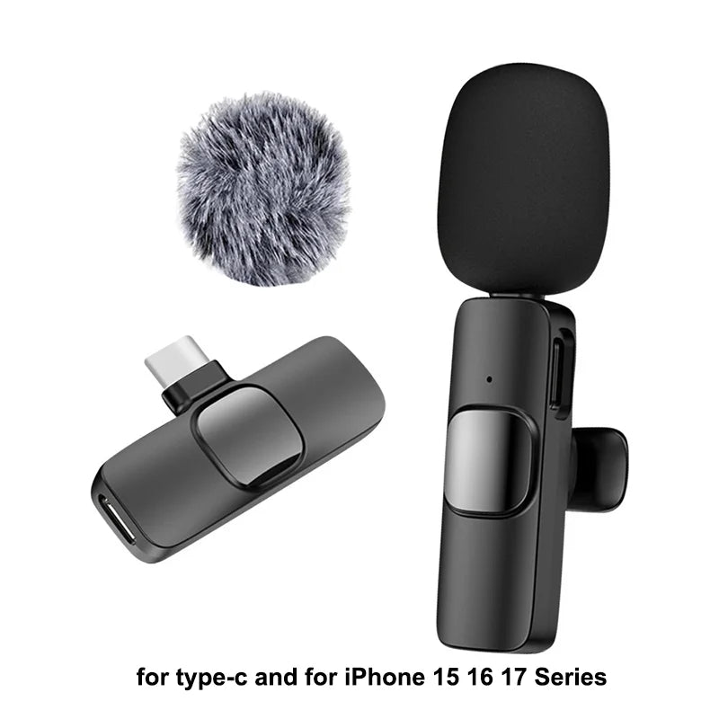 Micrófono Lavalier inalámbrico Mini USB-C micrófono para iPhone 15/16/17 Android transmisión en vivo entrevistas regalos de navidad