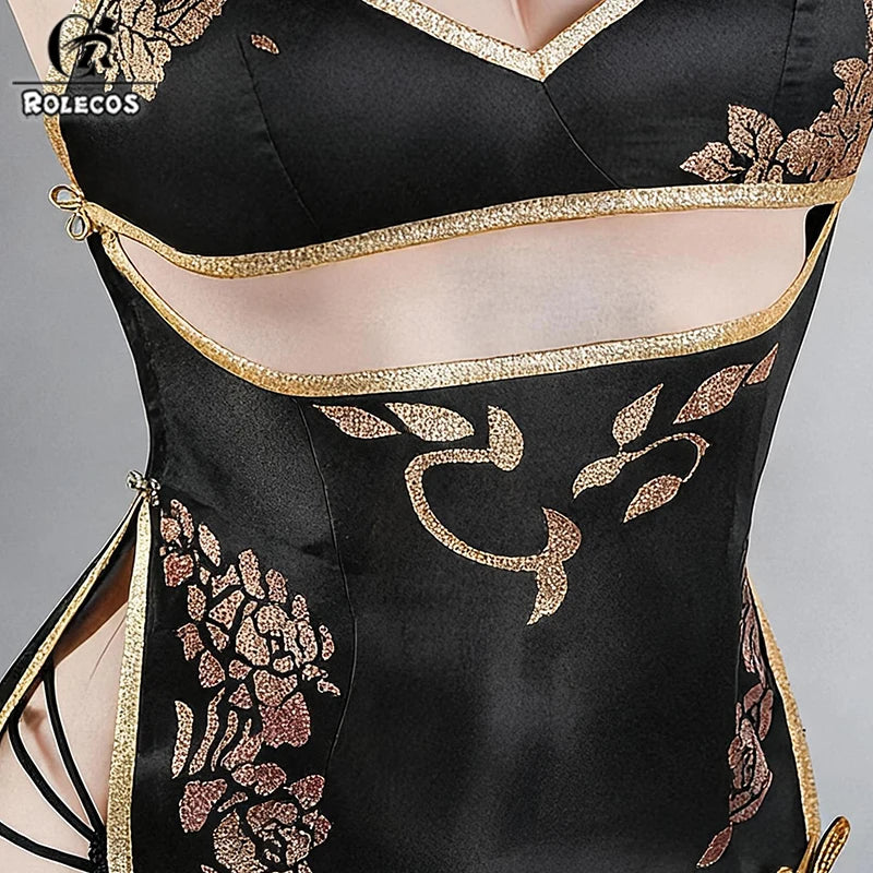 ROLECOS NIKKE Goddess of Victory Moran Cosplay Costume King of Flowers Cheongsam Women Halloween Party Role Play Suit