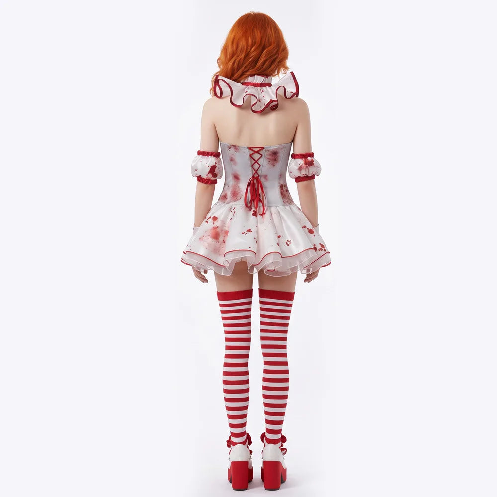 Cosplay Art Clown Costume Full Set Movie Terrifier 4 Stage Uniform Adult Women Performance Suits Halloween Carnival Party
