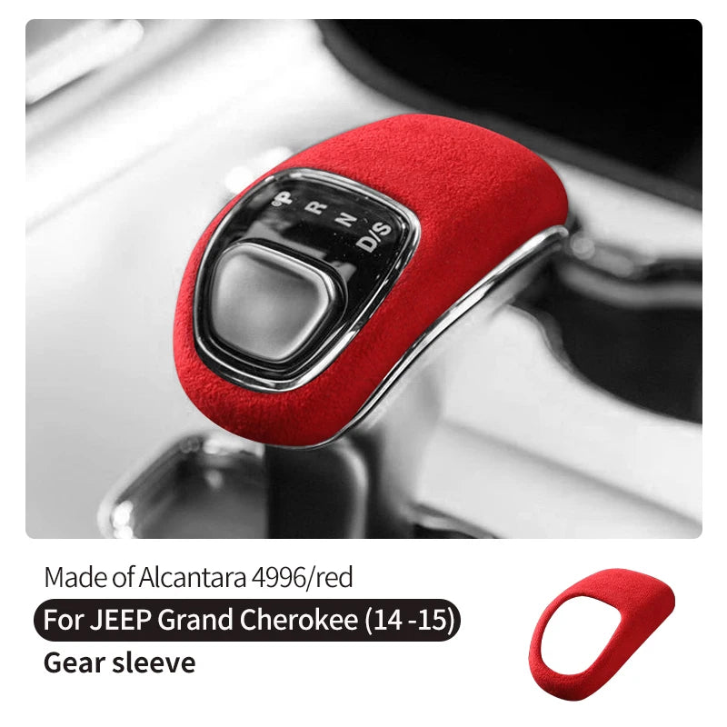 For Jeep Grand Cherokee SRT 2014-2015 Made of Alcantara Gear Shift Knob Cover Boot Anti Scratch Car Interior Tuning Accessories