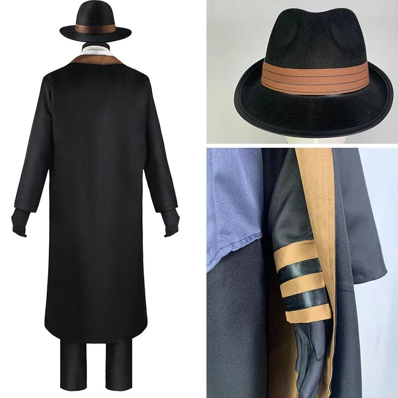 Disfraz de Nakahara Chuuya, incluye sombrero, uniforme, gabardina, pantalones, trajes de talla grande, fiesta de Halloween para Comic Con