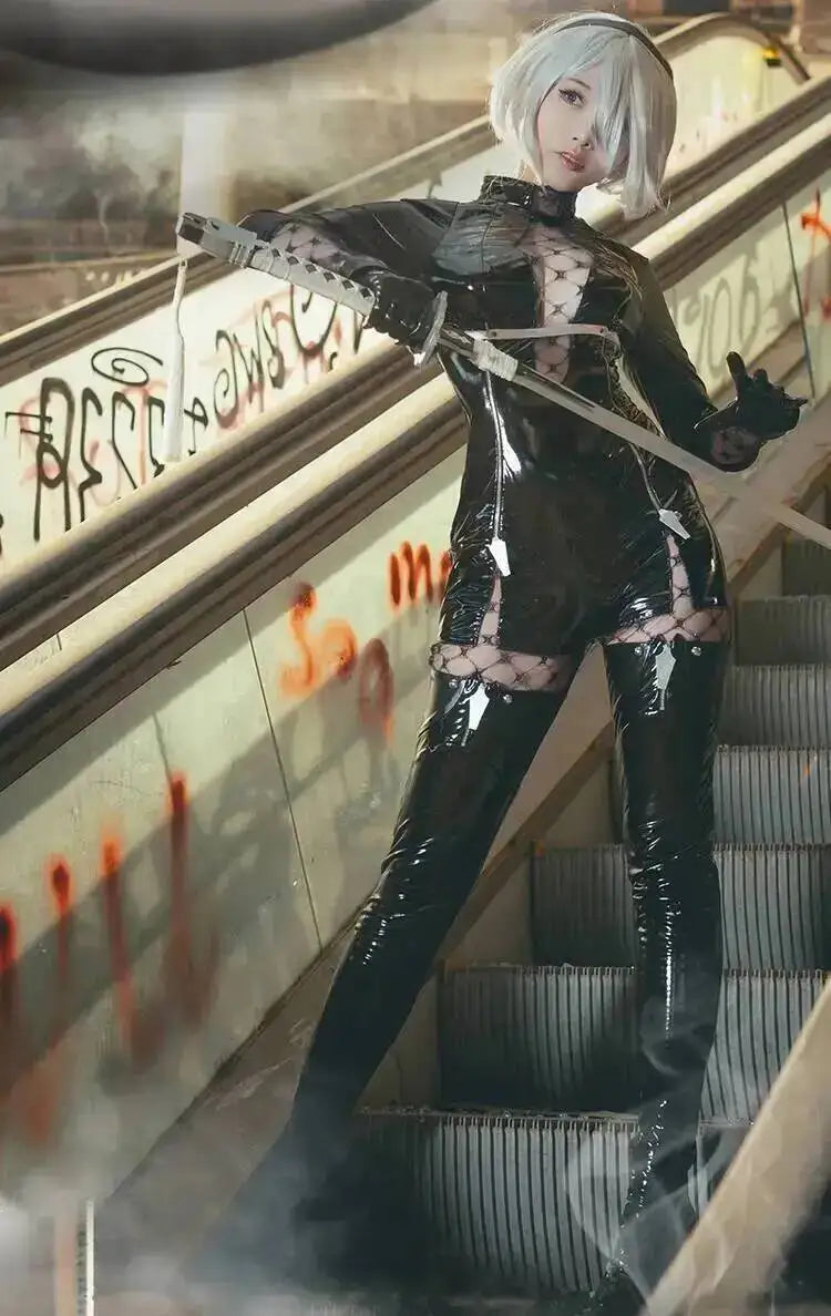 2B NieR:Automata Game Bodysuit Cosplay YoRHa No. 2 Type B Costume Women Halloween MOD Costume NieR Automata
