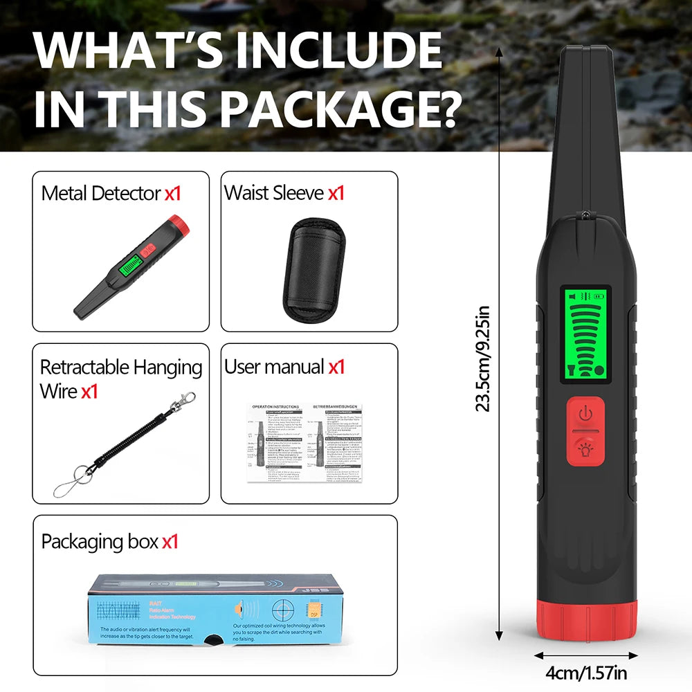 2025 New 360° Handheld Metal Detector Pointer Pinpoint Waterproof Handheld Metal Scanner for Metal Coin Gold Silver Iron
