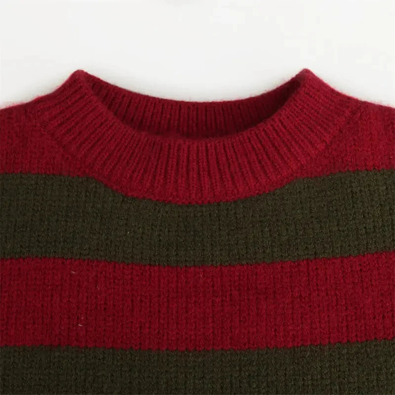 H * Takerlama Freddy disfraz de Halloween para adulto suéter rojo Krueger película de terror Fiesta Temática carnaval TopLO"
