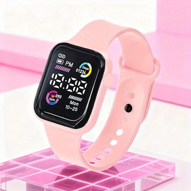 Juego de 6 piezas de reloj electrónico de moda, collar, pendientes, anillo para adolescentes, niños y niñas, la mejor opción para amigos