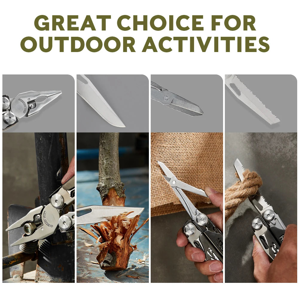 SWISS TECH Multifunctional Folding Pliers 37 in 1 Pocket Knife Portable EDC Tools Kit Set Replaceable Parts Outdoor Camping Gear