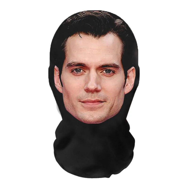 Divertida máscara facial completa con estampado 3D, máscaras faciales de celebridades, malla elástica, accesorios para fiesta de Halloween, pasamontañas, cubiertas para la cabeza