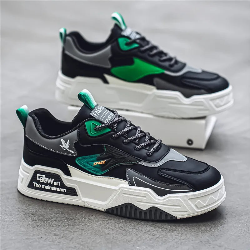Mens Board Shoes 2025 New Retro Thick Soled Casual Sneakers Student Daily Street Casual Trendy Walking Shoes for Man