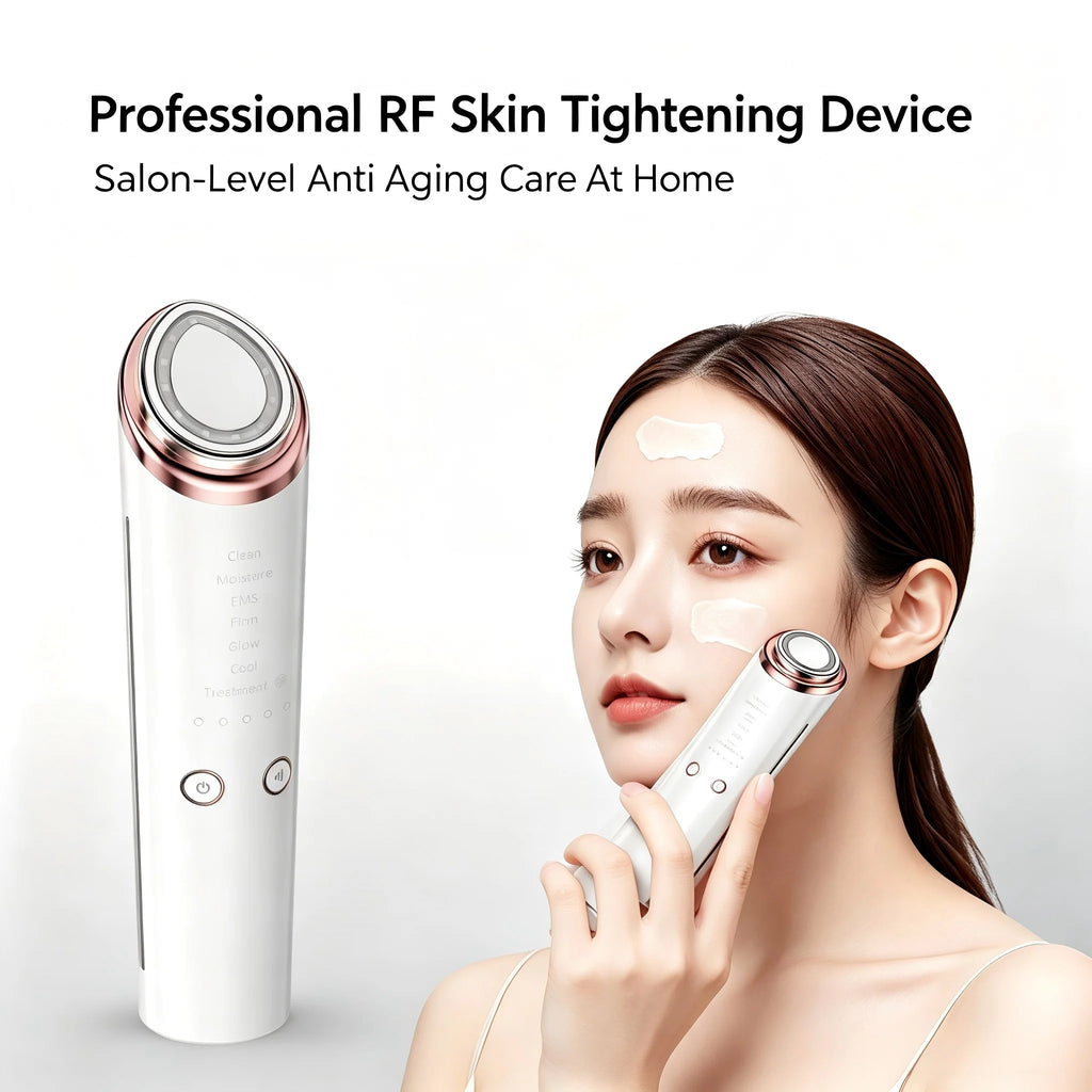 Dispositivo de belleza Facial RF, microcorriente EMS, máquina antienvejecimiento para estiramiento de la piel, luz LED, herramienta de estiramiento Facial multifunción para el cuidado del hogar