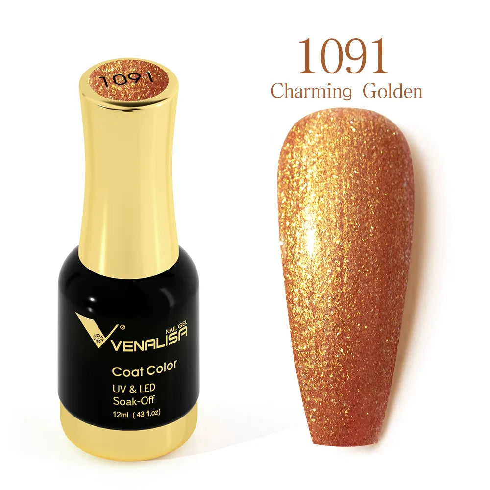 Venalisa Super Color Gel Varnish 12ml Diamond Shining Glitter Sequin Starry Platinum Nail Enamel Long Lasting Time Gel Polish