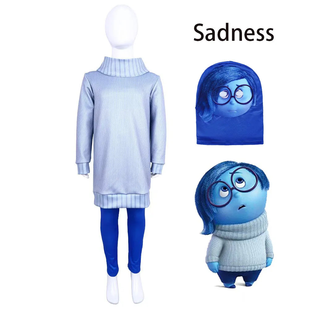 New Year Anime Movie Anxiety The Inside Out 2 Cosplay Joy Sadness Anger Disgust Fear  Cosplay Costumes Suit Adult Kids Party Set