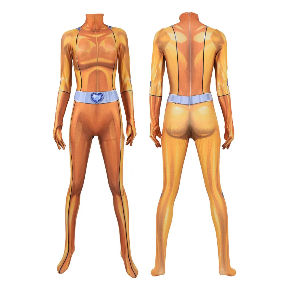 Disfraz de Cosplay de Totally Spies para mujeres y adultos, mono con estampado 3D de trébol Ewing Zentai, mono de Cosplay de Alexandra para Halloween