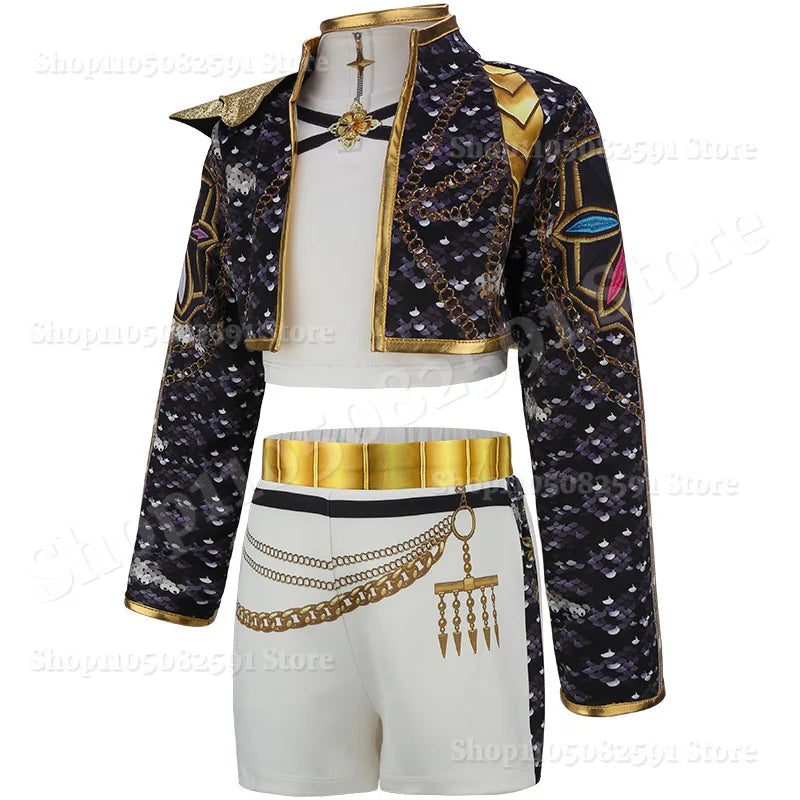 Girl Suit Rumi Cosplay Costume Birthday Party Stage Performance Costume Halloween Christmas Carnival Kids Dress Up 3-12 year