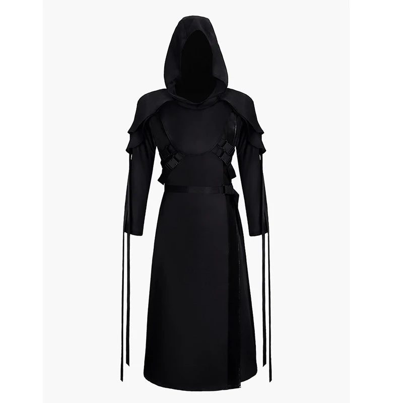 Juego muerto a la luz del día, disfraz de cara de fantasma, disfraz de Cosplay para adulto, capa Unisex, uniforme de carnicero de terror, ropa de Halloween