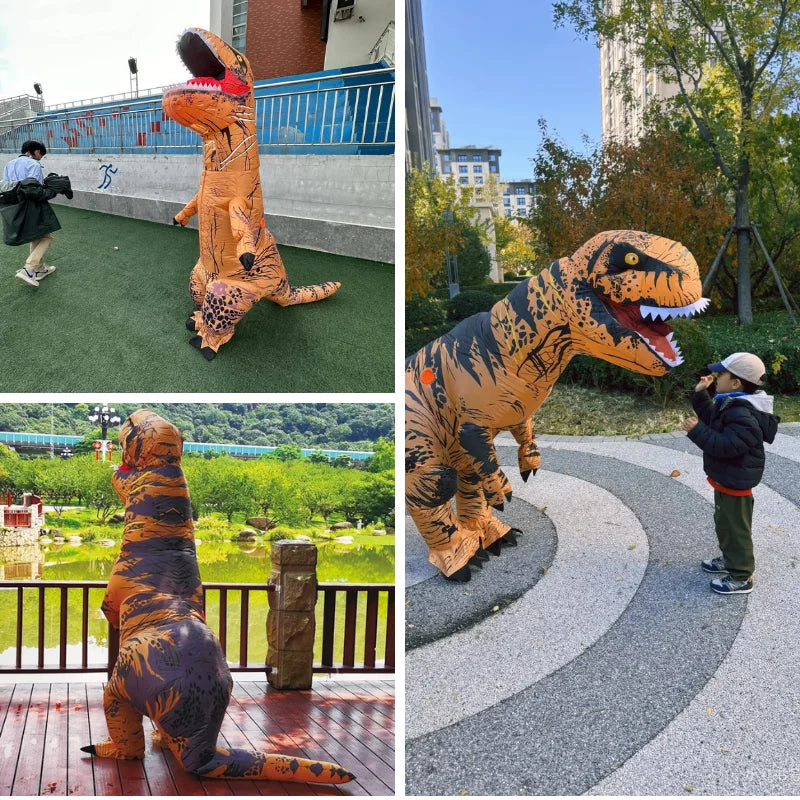 Disfraz inflable de Tiranosaurio Rex, dinosaurio adulto, ropa de fiesta de Halloween, disfraz para adultos, mascota del Festival