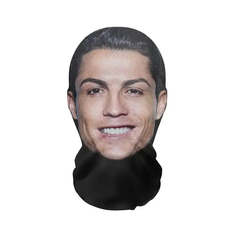 Divertida máscara facial completa con estampado 3D, máscaras faciales de celebridades, malla elástica, accesorios para fiesta de Halloween, pasamontañas, cubiertas para la cabeza
