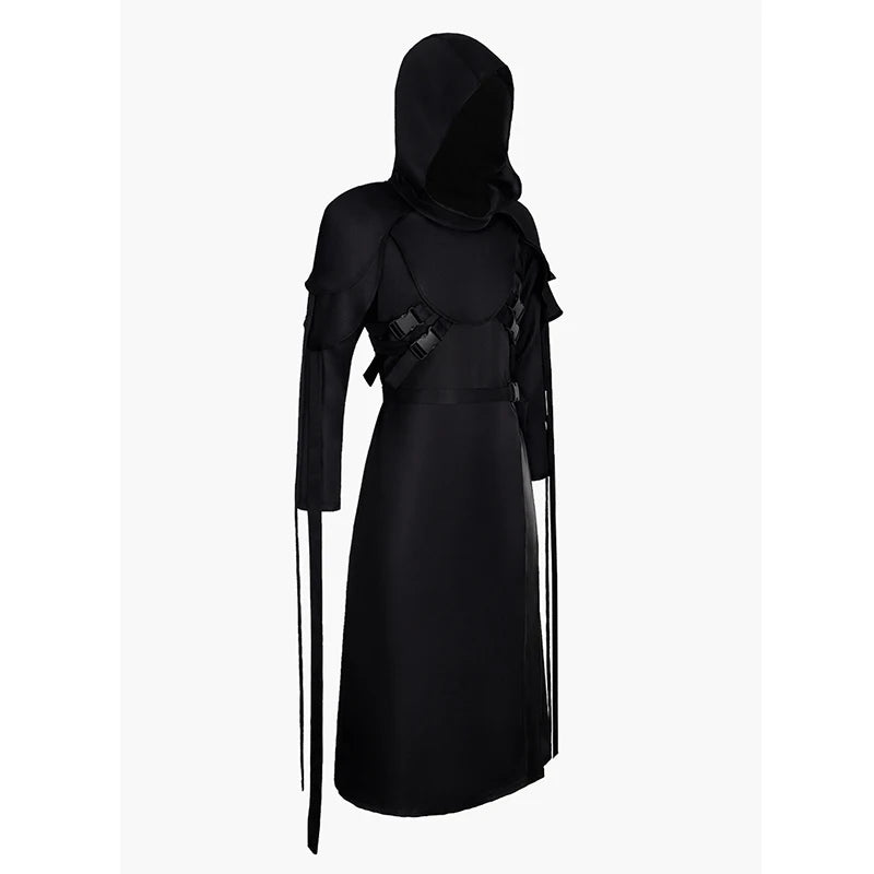 Juego muerto a la luz del día, disfraz de cara de fantasma, disfraz de Cosplay para adulto, capa Unisex, uniforme de carnicero de terror, ropa de Halloween