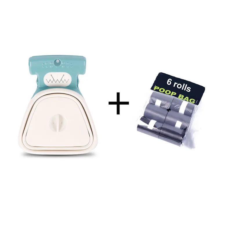Dog Pet Travel Foldable Pooper Scooper With 1 Roll Decomposable Bags Poop Scoop Clean Pick Up Excreta Cleaner