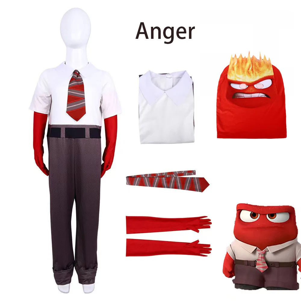 New Year Anime Movie Anxiety The Inside Out 2 Cosplay Joy Sadness Anger Disgust Fear  Cosplay Costumes Suit Adult Kids Party Set
