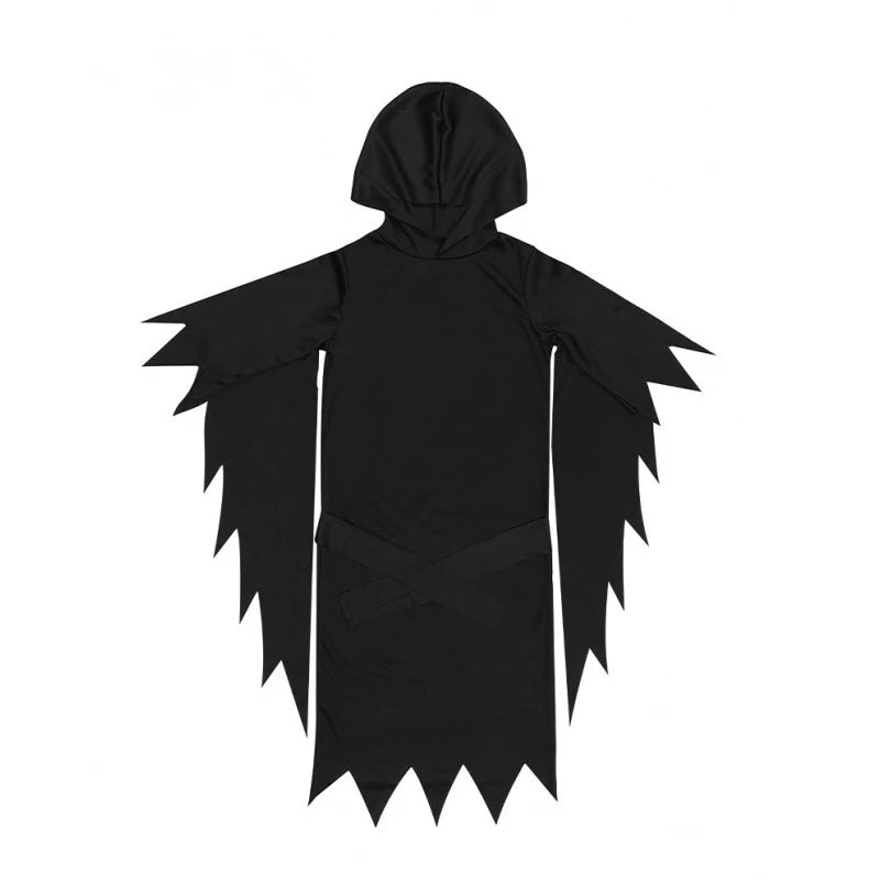 Disfraz de fiesta de Halloween Reaper, disfraz de muerte, disfraz de demonio negro, máscara de calavera aterradora, disfraz de grito para adulto