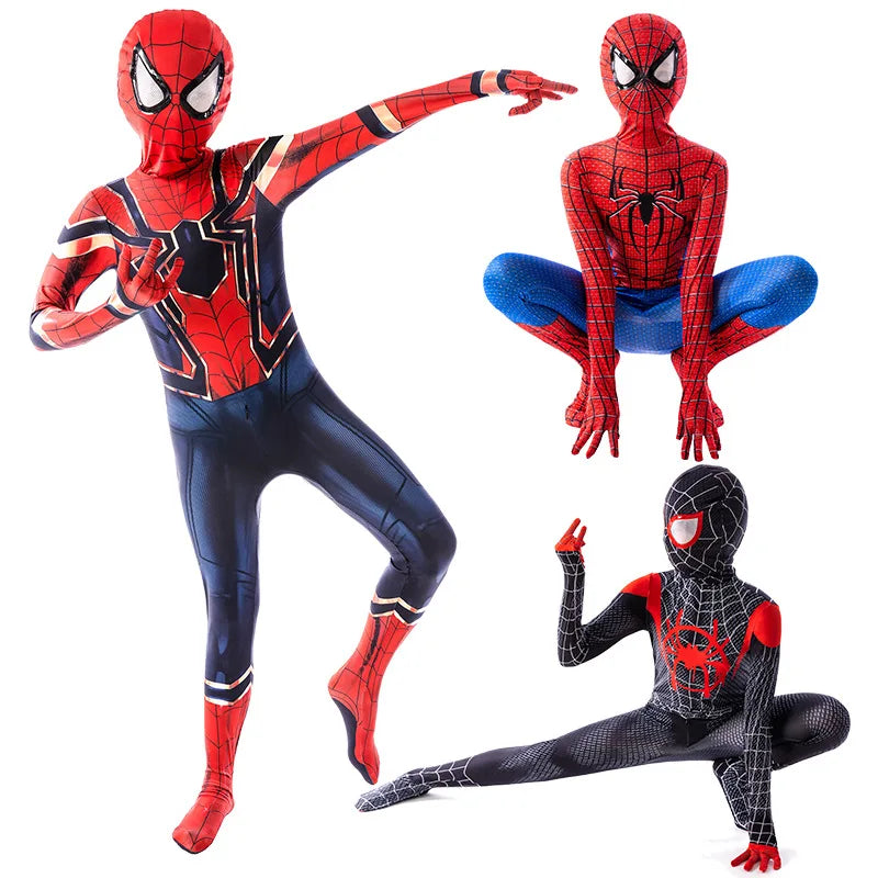 Disfraz de superhéroe de Anime, disfraz de Miles Morales, mono Zentai, Disfraces de Halloween, disfraces de superhéroe para niños, personajes de película