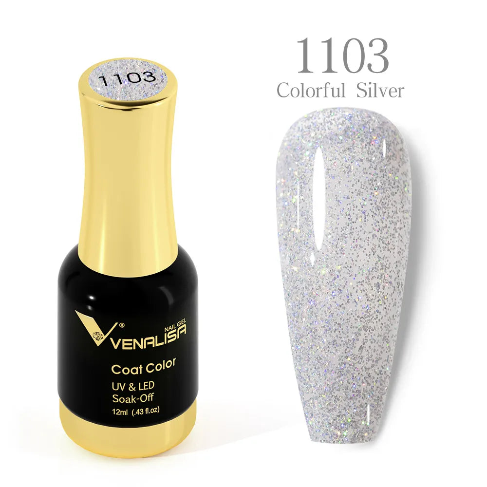 Venalisa Super Color Gel Varnish 12ml Diamond Shining Glitter Sequin Starry Platinum Nail Enamel Long Lasting Time Gel Polish