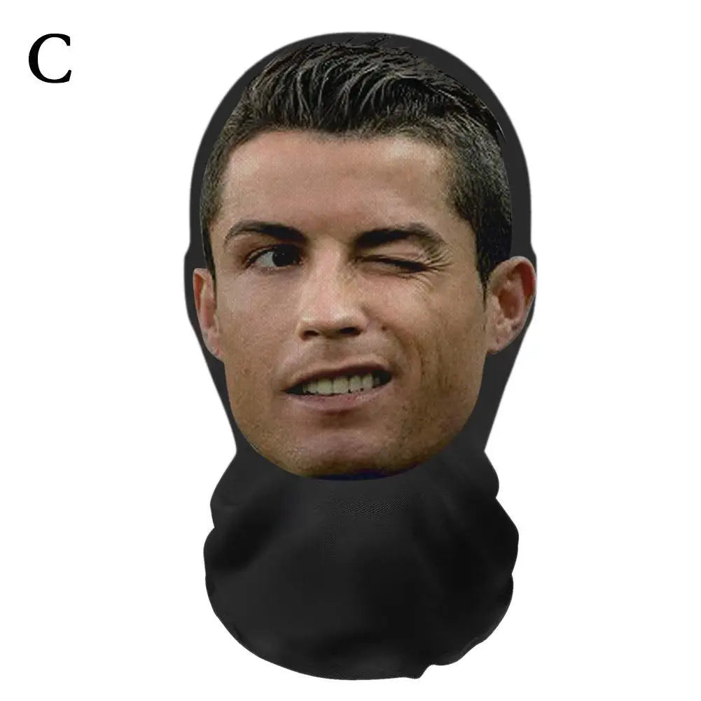Divertida máscara facial completa con estampado 3D, máscaras faciales de celebridades, malla elástica, accesorios para fiesta de Halloween, pasamontañas, cubiertas para la cabeza