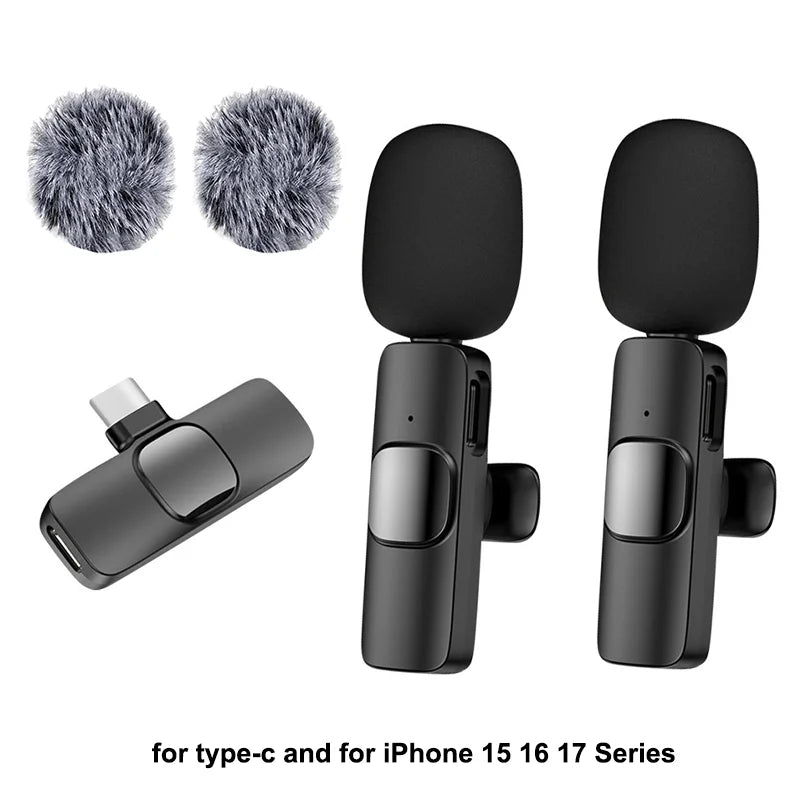 Micrófono Lavalier inalámbrico Mini USB-C micrófono para iPhone 15/16/17 Android transmisión en vivo entrevistas regalos de navidad