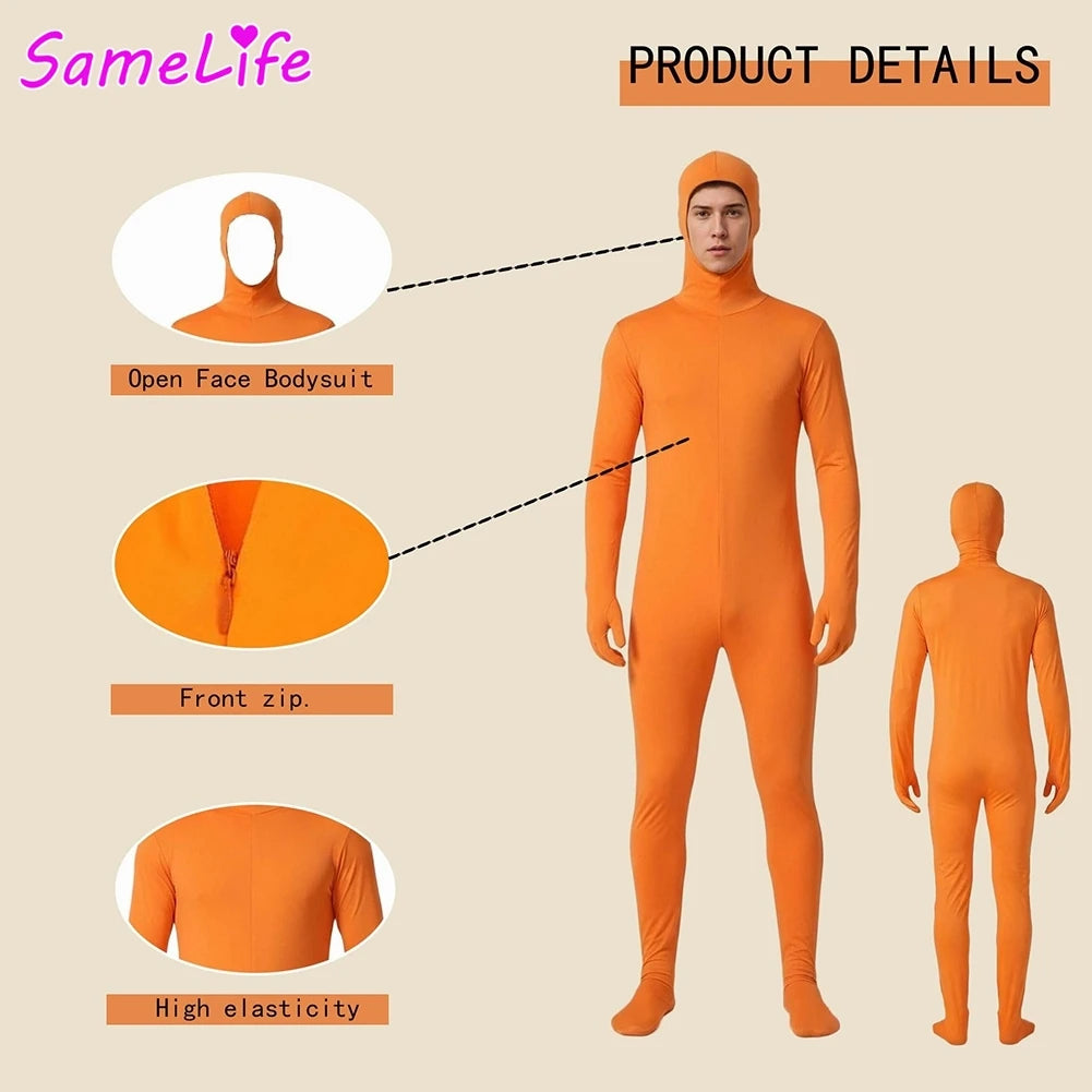 Orange Lorrax Cosplay Fantasy Clothing Seuss Cartoon Women Men Costume Disguise Halloween Male Roleplay Fantasia Party Outfits