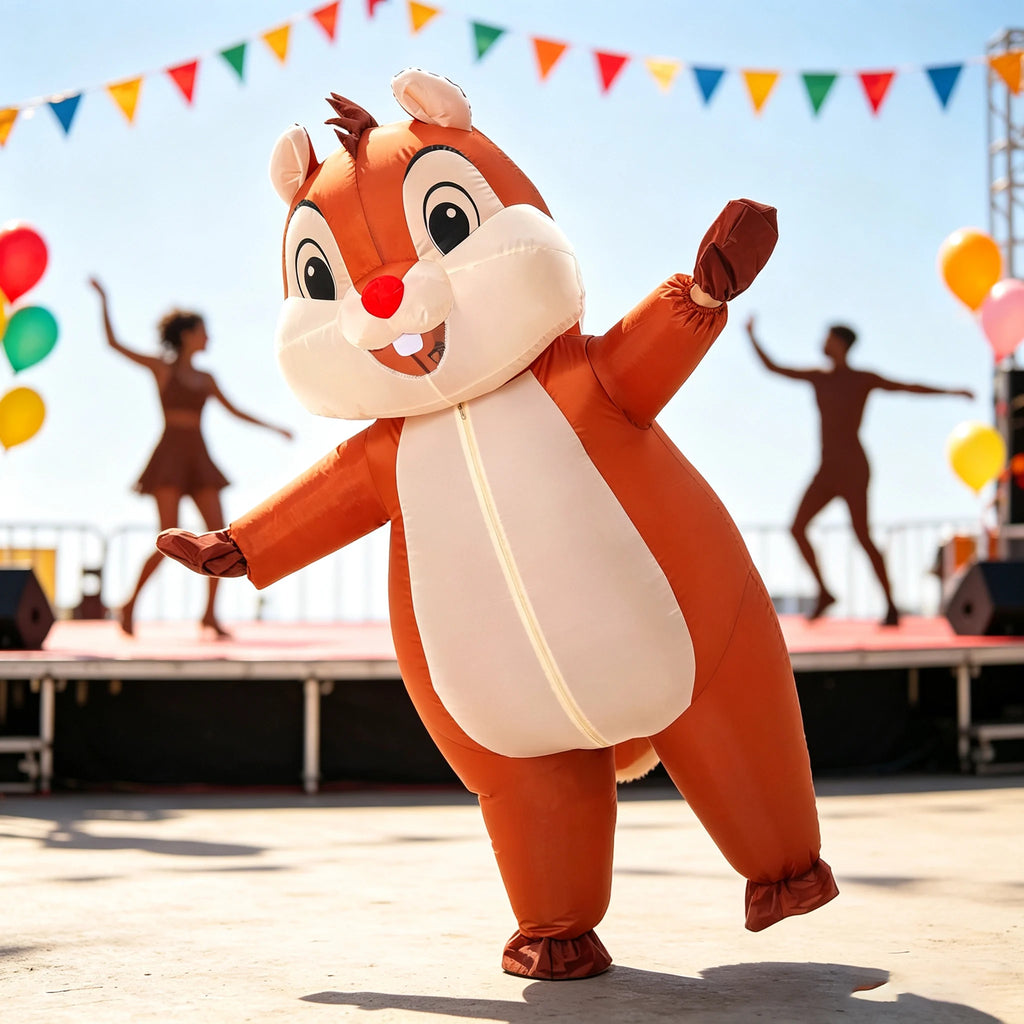 Inflatable Squirrel Costume for Adult Blow Up Costume Outfits Funny Animal Suit for Halloween Cosplay Props Outfit Suit