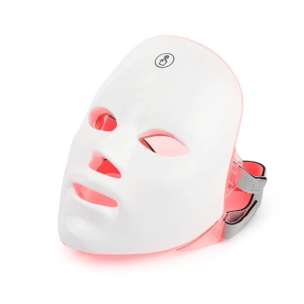 Máscara LED Facial recargable, máscara de belleza de fotones LED de 7 colores, rejuvenecimiento de la piel, estiramiento Facial en casa, blanqueamiento, cuidado de la piel, máscara de belleza