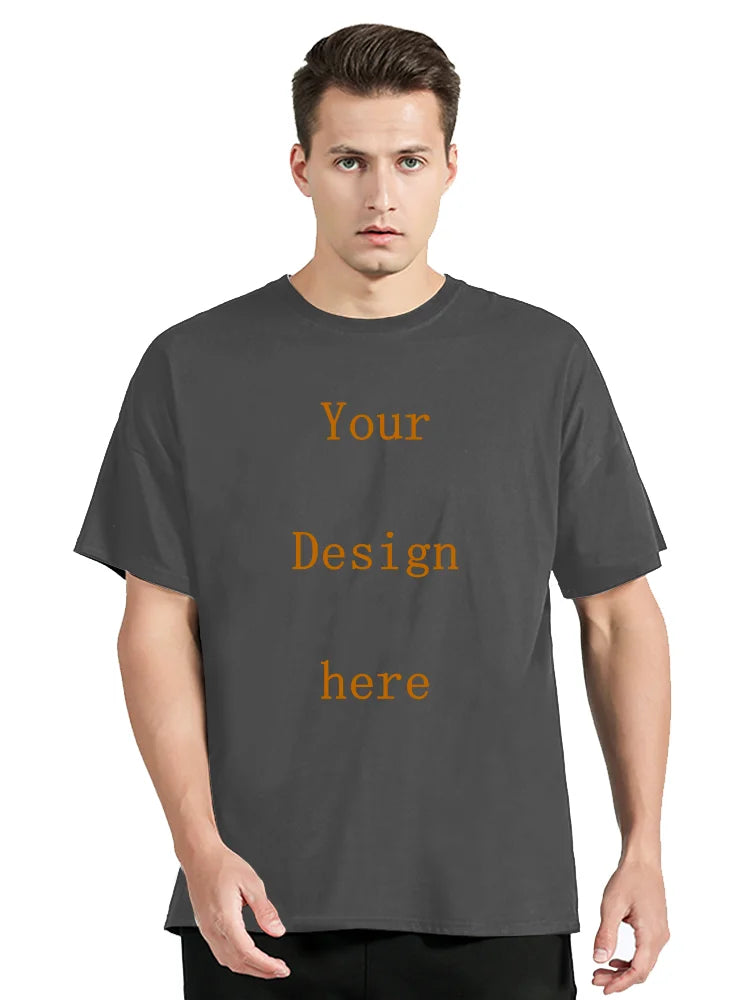 Men's Cotton T-shirt Personalized Your Design Here Custom Text Tshirt for Men Add Your Own Design Fashion T Shirt Men Clothing