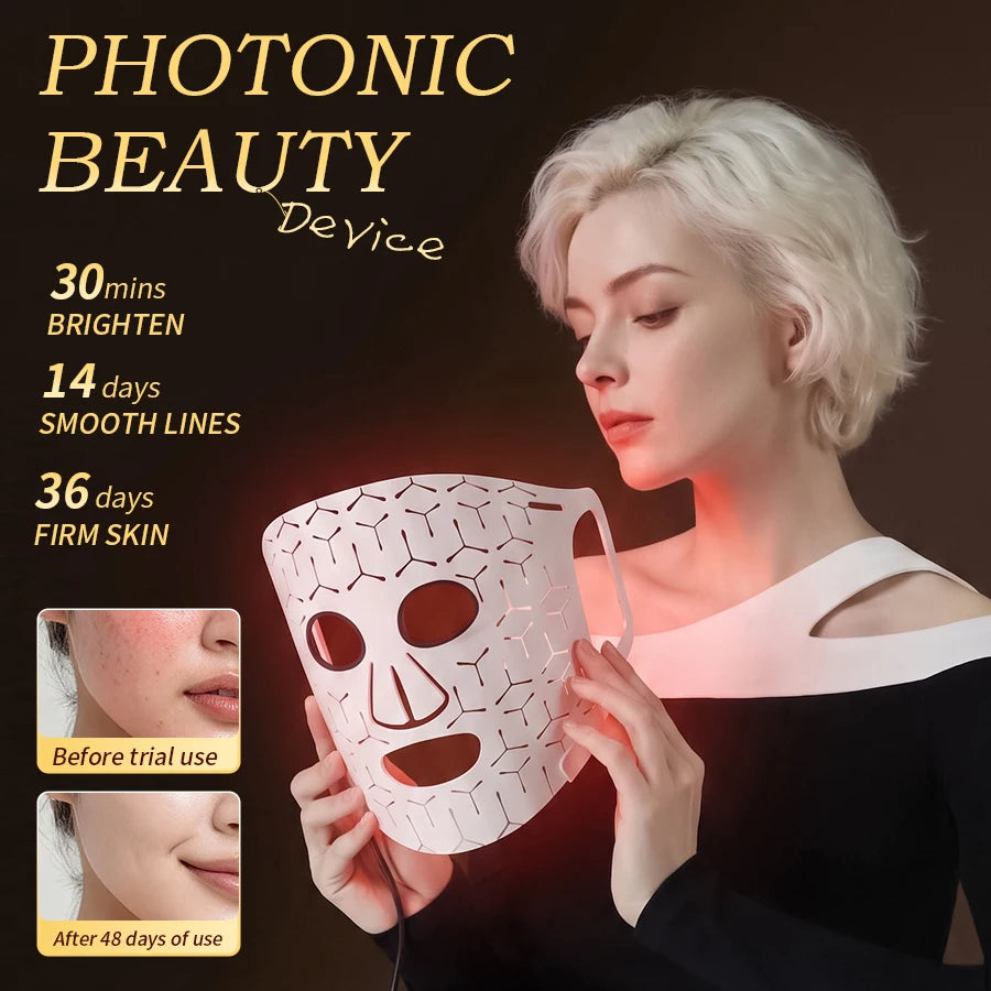 Máscara fotónica LED para el hogar, dispositivos domésticos de tecnología de belleza profesional para mejorar su rutina de cuidado de la piel