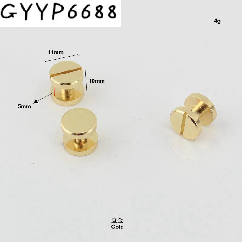 10-50-200pcs High Quality Binding Screws Nail Rivets Album Leather Copper Leather Craft Belt Wallet Solid Screws chicago rivet