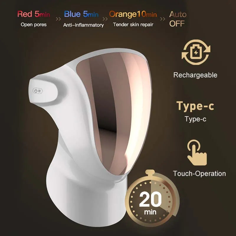 807 Nano lámpara LED máscara facial con terapia de luz LED 3 colores terapia de luz roja máscara antienvejecimiento cara completa con cuello belleza salud