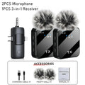 Micrófono Lavalier inalámbrico para cámara, iPhone, Android, micrófono con reverberación de sonido, grabación de vídeo, Podcast, micrófono con Clip de reducción de ruido