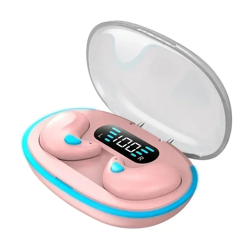 X55 auriculares inalámbricos invisibles para dormir TWS Bluetooth 5,3 auriculares ocultos IPX5 impermeables auriculares deportivos con reducción de ruido