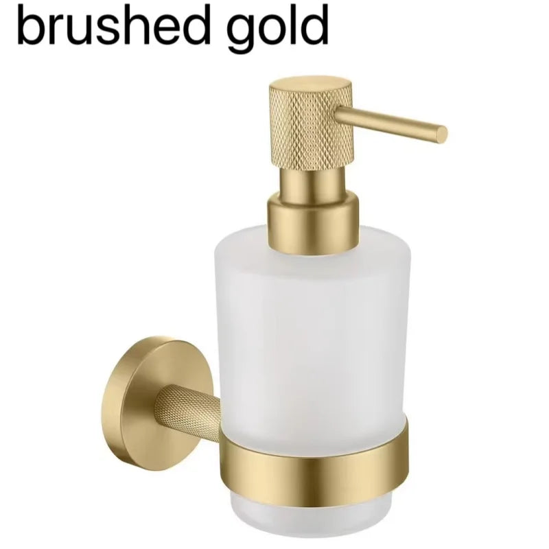 Brushed Rose Gold Bathroom Accessories Hardware Stainless Steel Material Wall Mount Cleaning Tool Soap Dispenser Seven Colors