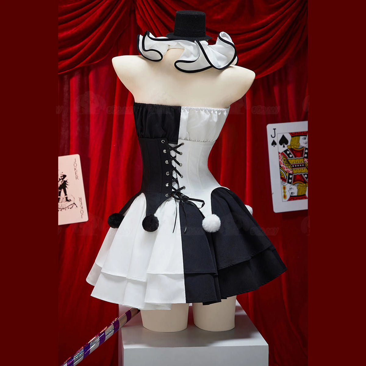 Art The Clown Cosplay Terrifier Cosplay Costumes Women Sexy Black White Dress Socks Gloves Suit Halloween Carnival Party Clothes