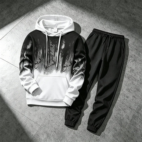 2026 New in Men's Set Hoodies and Sweatpants Fall&winter Daily Casual Sports Jogging Suit Urban Fashion Hooded Sweatshirt Outfit