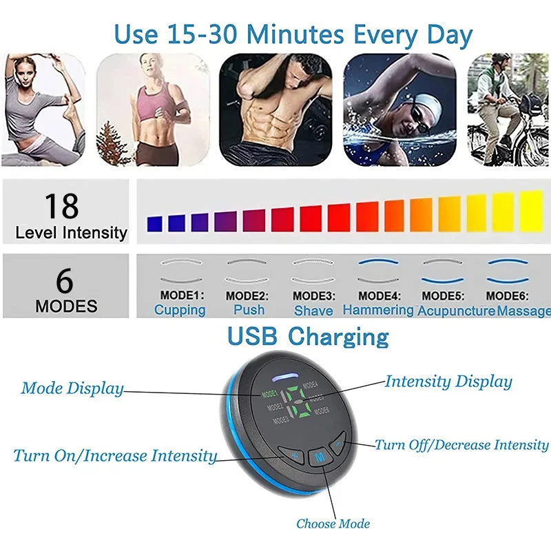 Entrenador inteligente de Abs con recarga USB, tóner muscular, cinturón de tonificación Abdominal, moldeador corporal, masaje de piernas y brazos, gimnasio en casa, equipo de Fitness