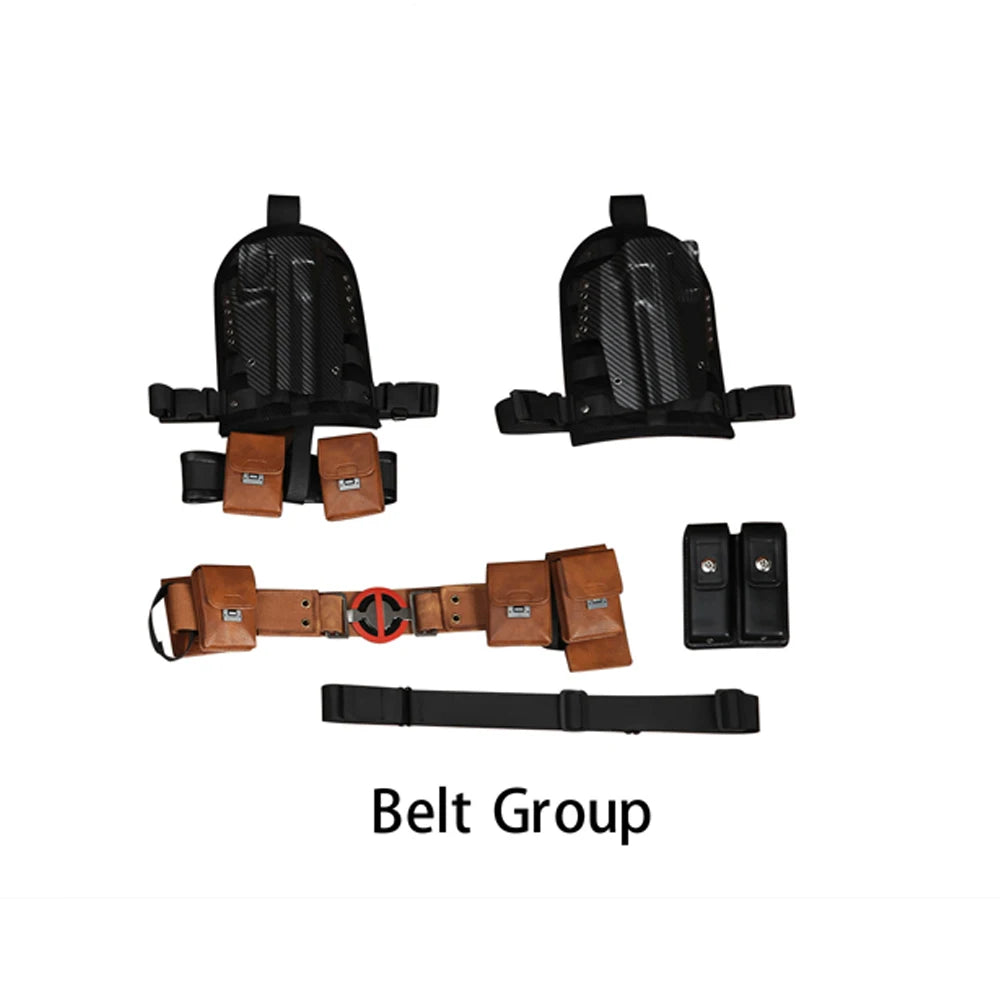 High Quality Red Wade Wilson Cosplay Costume Man Jumpsuit Headgear Accessories Outfit Full Set and Individual Items Are Sold