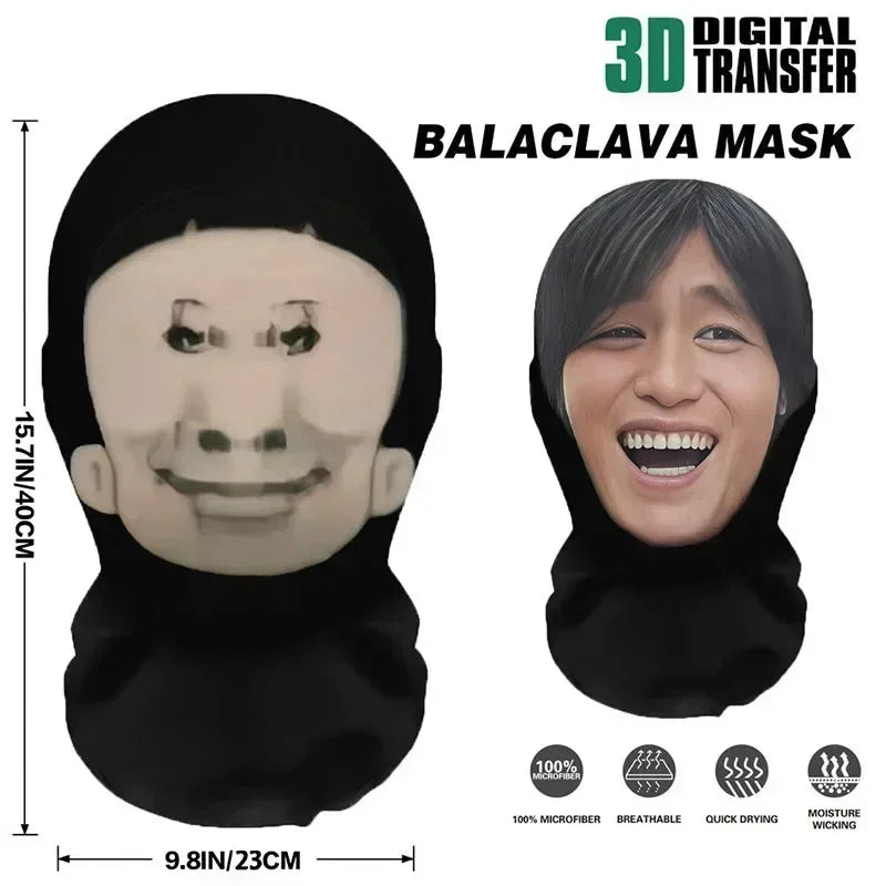 Divertida máscara facial completa con estampado 3D, máscaras faciales de celebridades, malla elástica, accesorios para fiesta de Halloween, pasamontañas, cubiertas para la cabeza