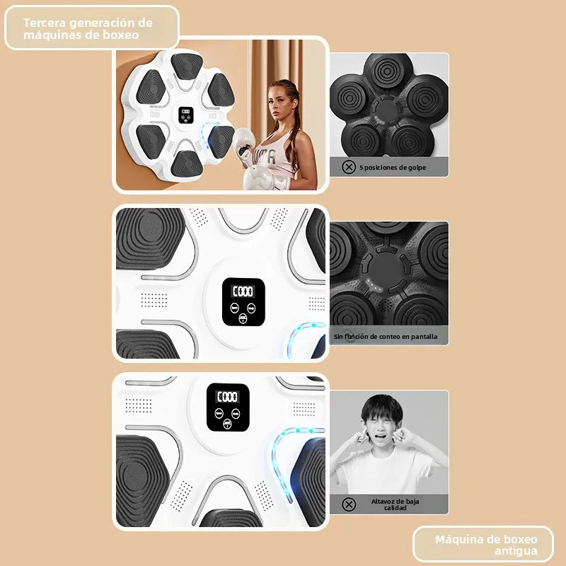 Máquina de boxeo con música inteligente, equipo de entrenamiento de pared, simulador de boxeo y Fitness, equipo de gimnasio en casa sin marca