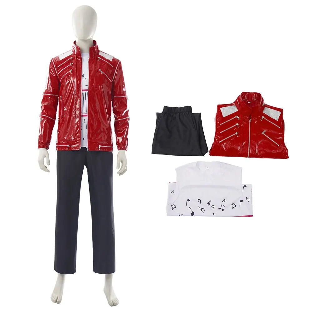 Punk rojo cremallera Michael Beat It disfraces de imitación chaqueta de estilo de moda prendas de vestir abrigo Casual traje de escenario de Navidad de Halloween